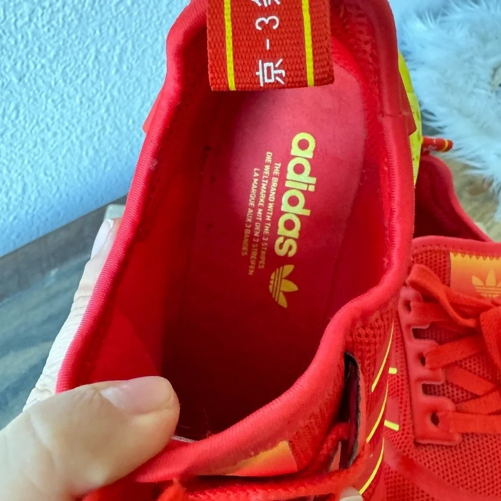 Adidas Sneakers Mens 7 NMD R1 Beijing Running Athletic Comfort Shoes Red Yellow